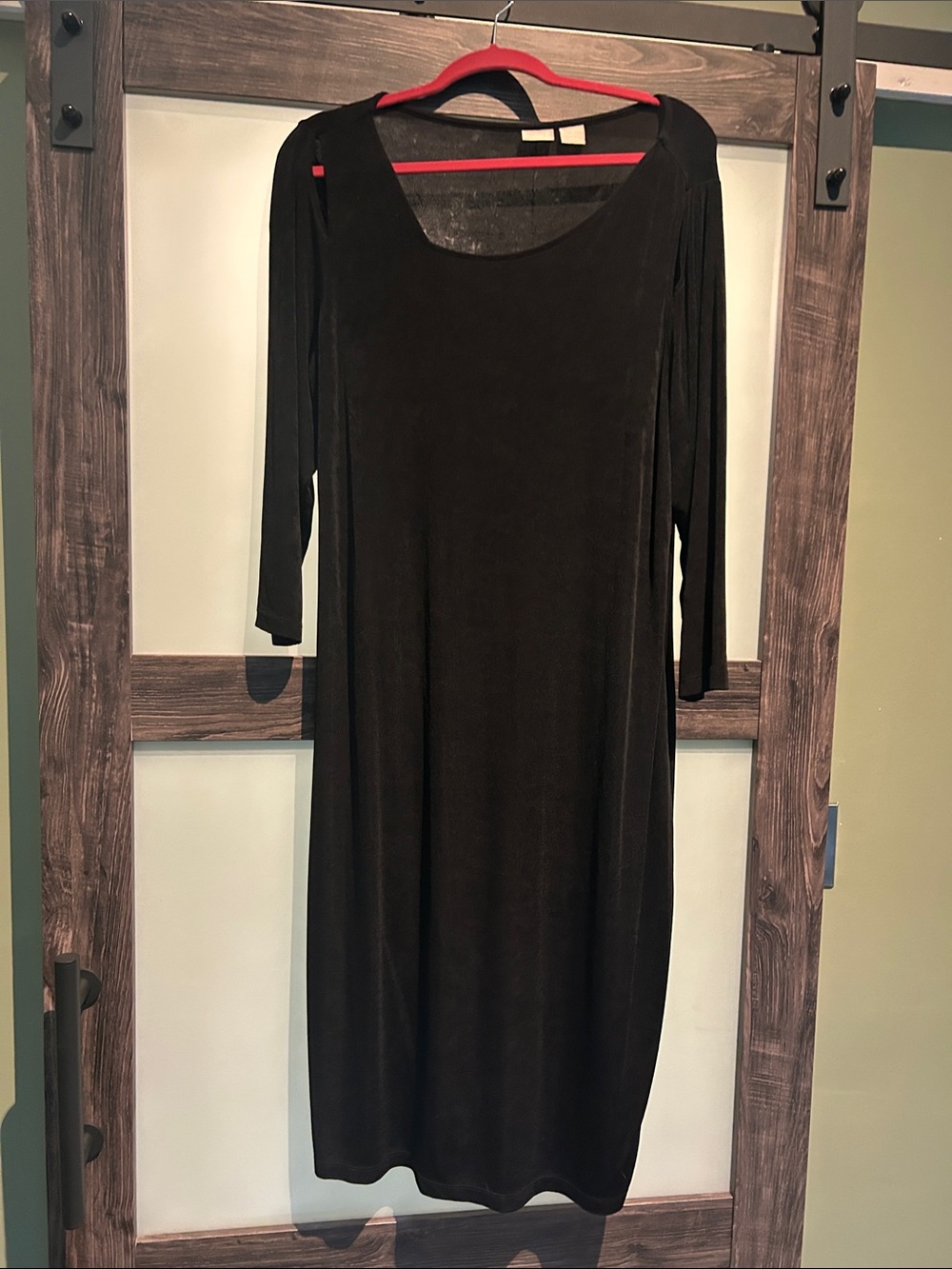 Chico's Black Long-Sleeve Scoop Neck Dress